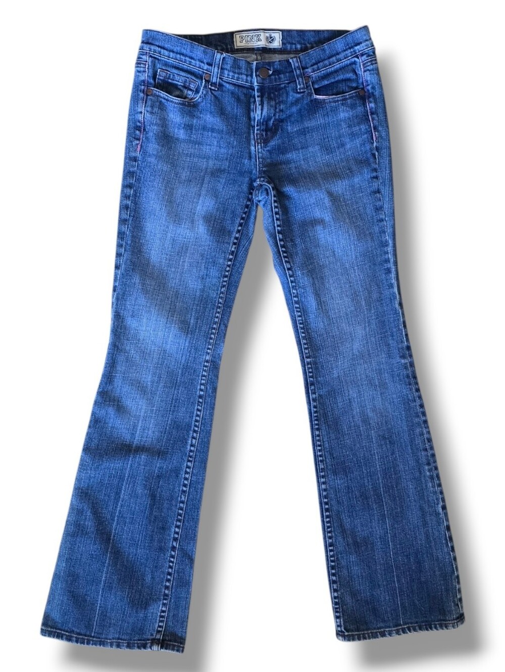 PINK Victoria's Secret Vintage Medium Blue Boot Cut Jeans Size 6S